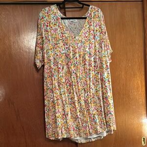 Emily Wonder Colorful Floral V-Neck Dress